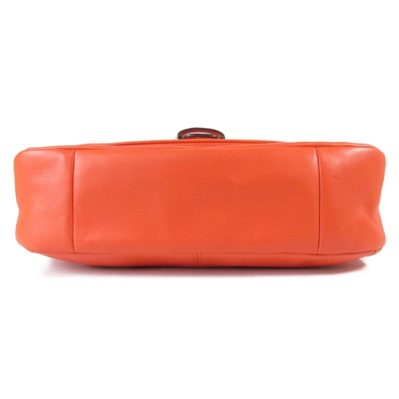 COACH Campbell Eva Orange Leather Large Flap Shoulder Bag Purse Dust Bag - Picture 13 of 15